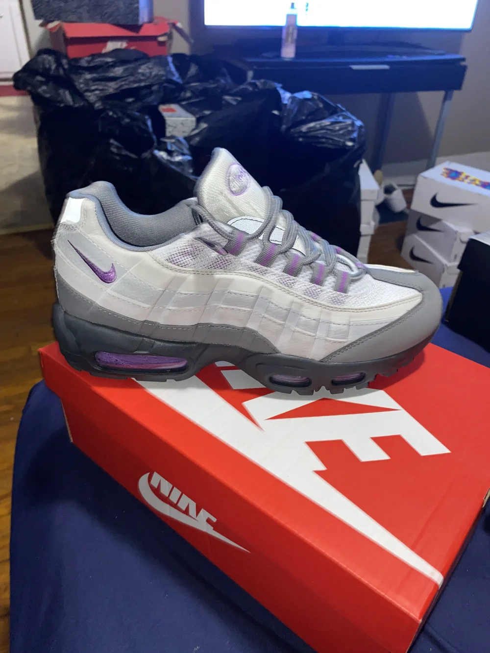 Nike Women's Gray and Purple Running Sneakers